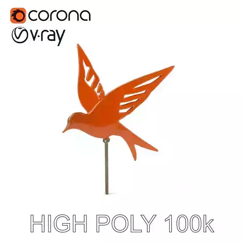 Metal Bird Silhouette Model Pack for Garden Decor