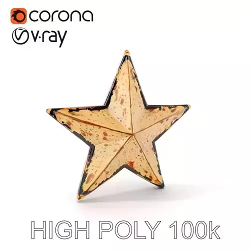 Rustic Metal Star and Twig Model Pack Low-poly 3D model