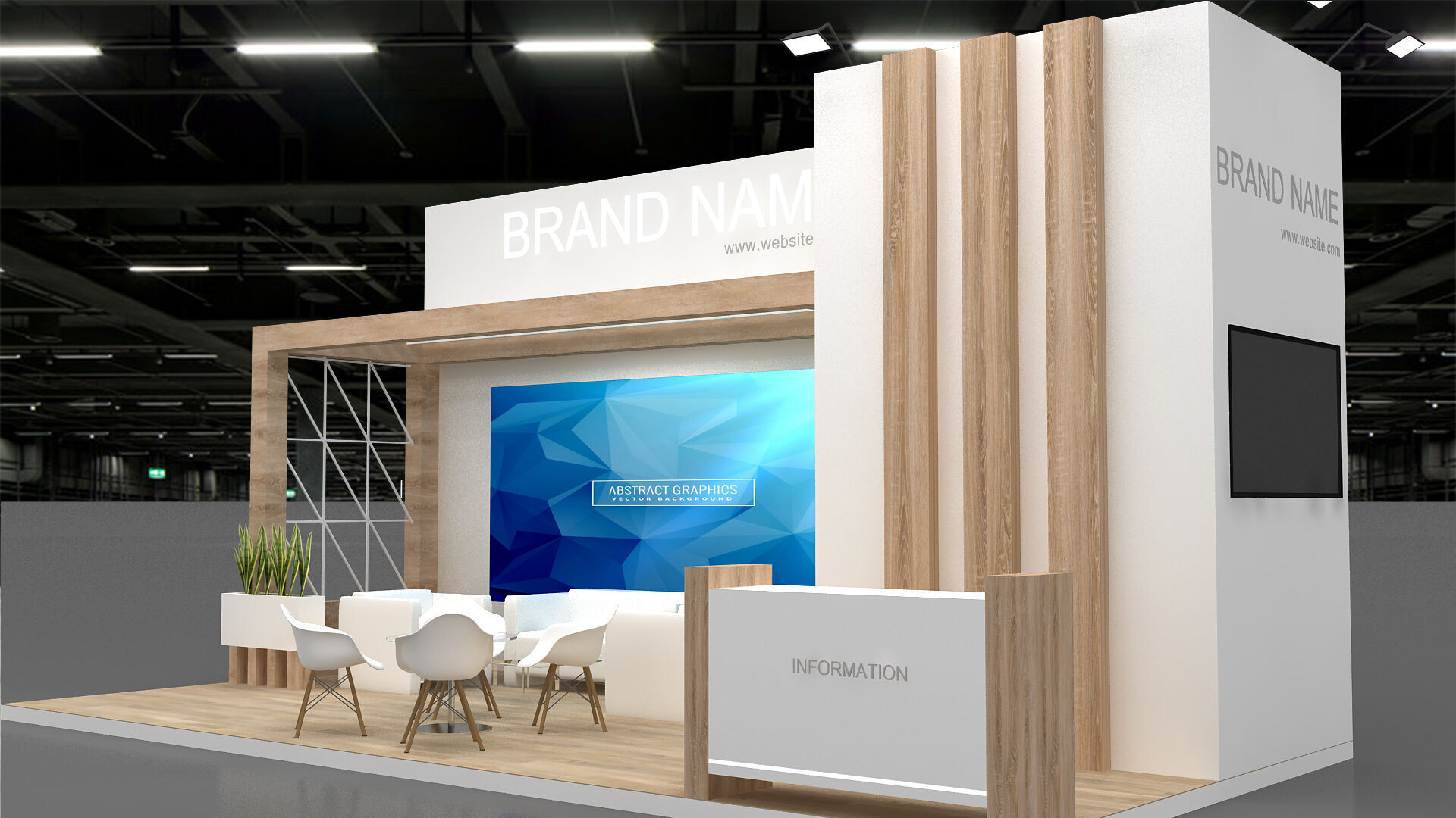 3d stand booth 3D model_1