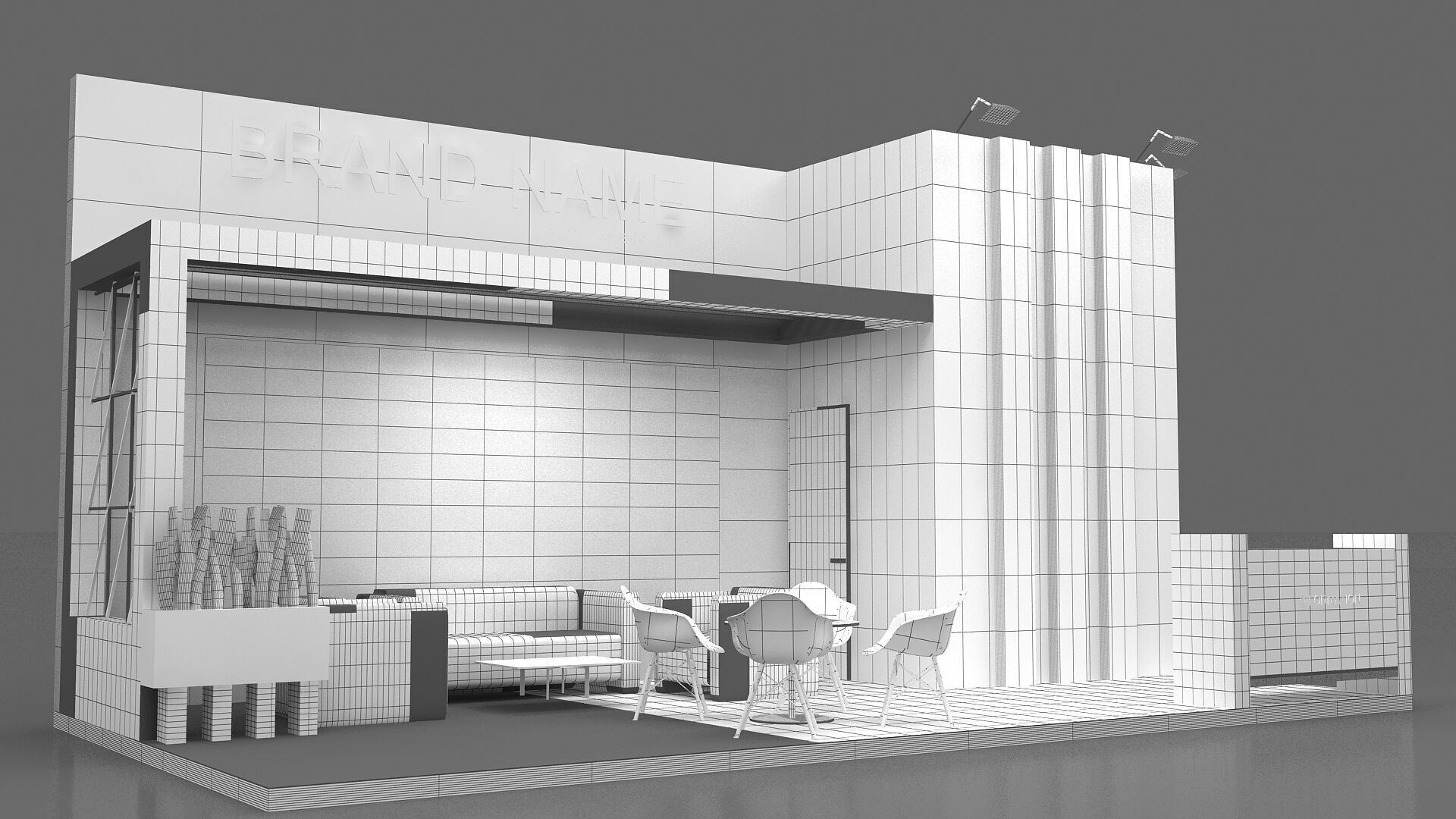 3d stand booth 3D model_8