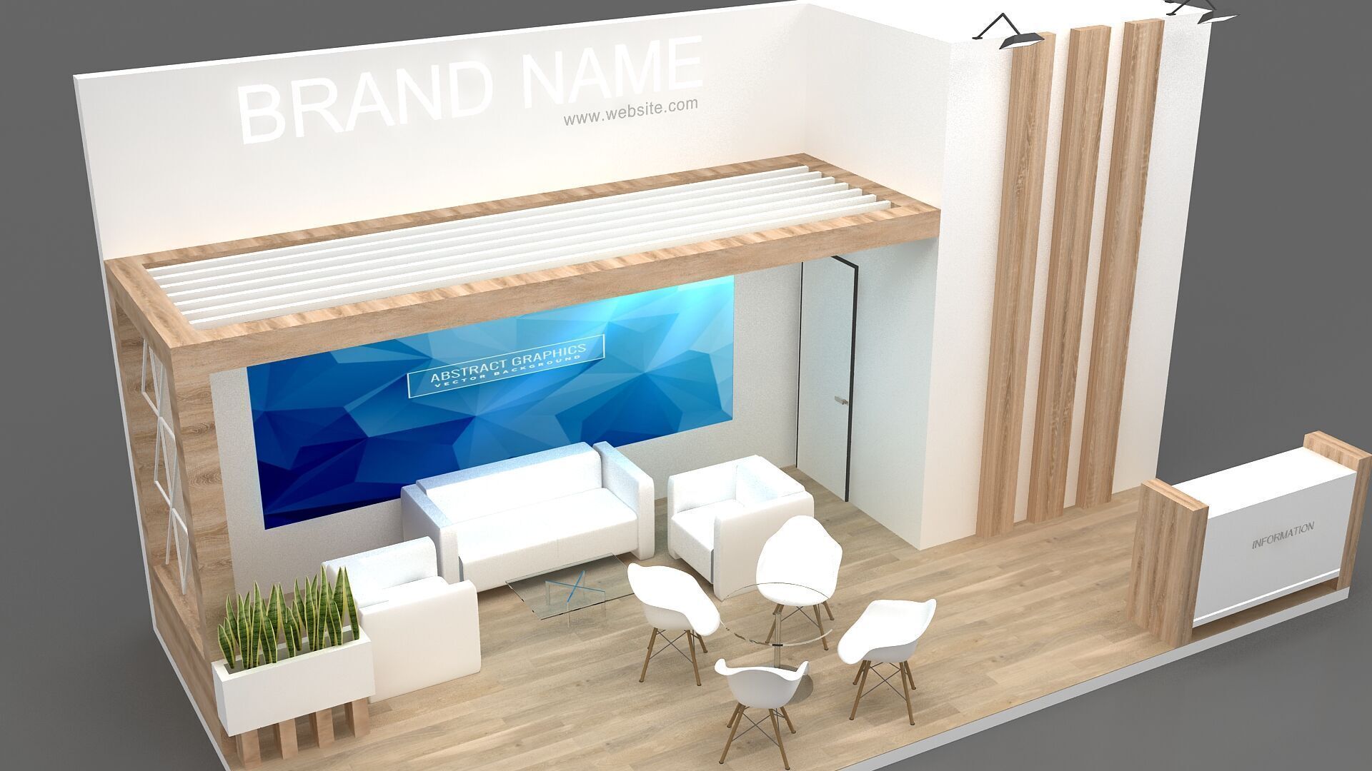 3d stand booth 3D model_5