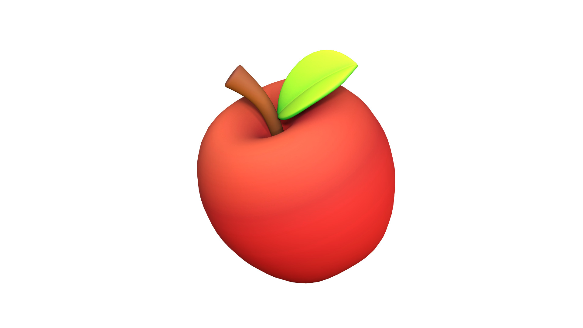 Apple Cartoon Low-poly 3D model_2