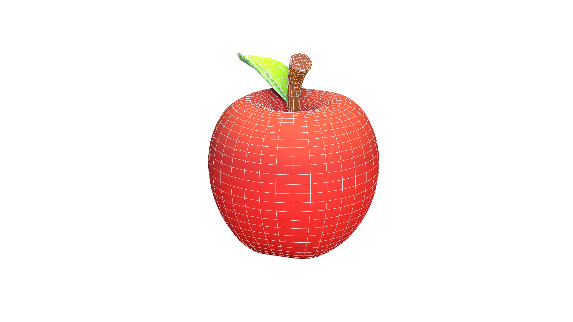 Apple Cartoon Low-poly 3D model_4