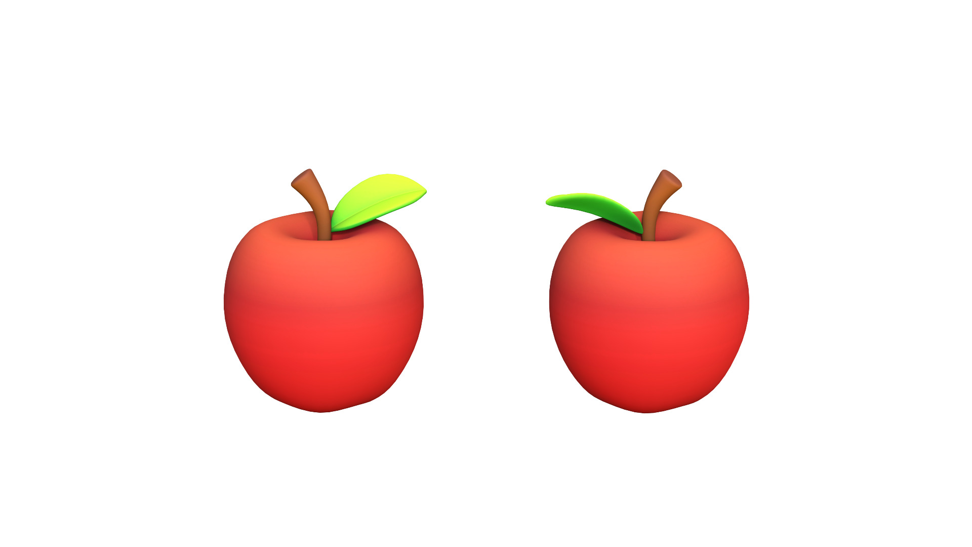 Apple Cartoon Low-poly 3D model_3