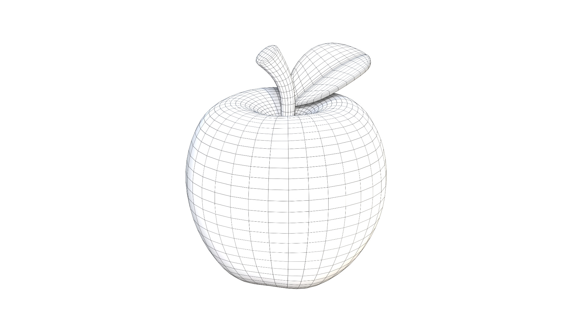 Apple Cartoon Low-poly 3D model_5