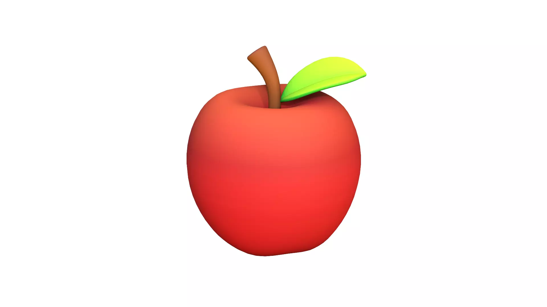 Apple Cartoon Low-poly 3D model_0