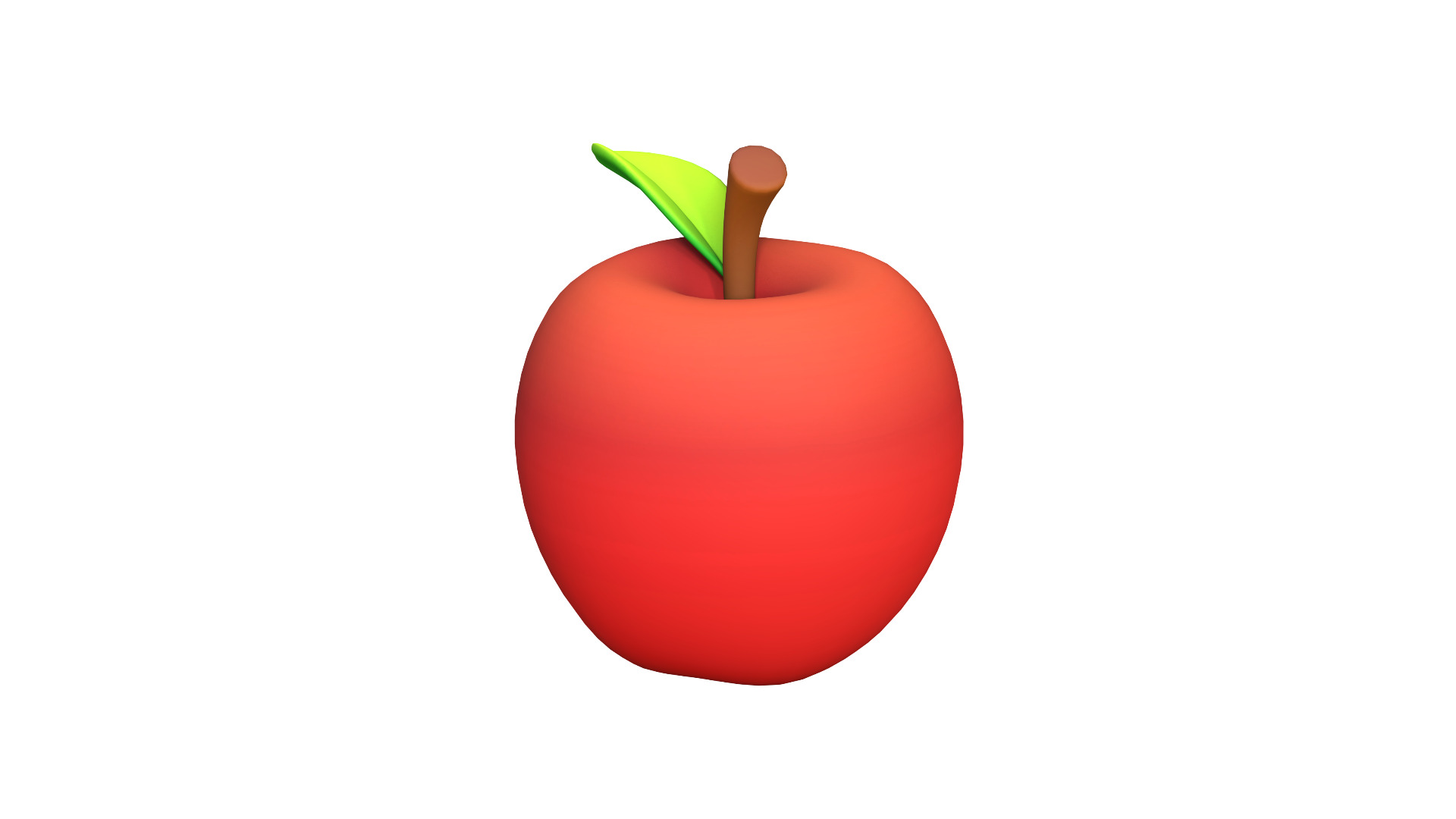 Apple Cartoon Low-poly 3D model_1