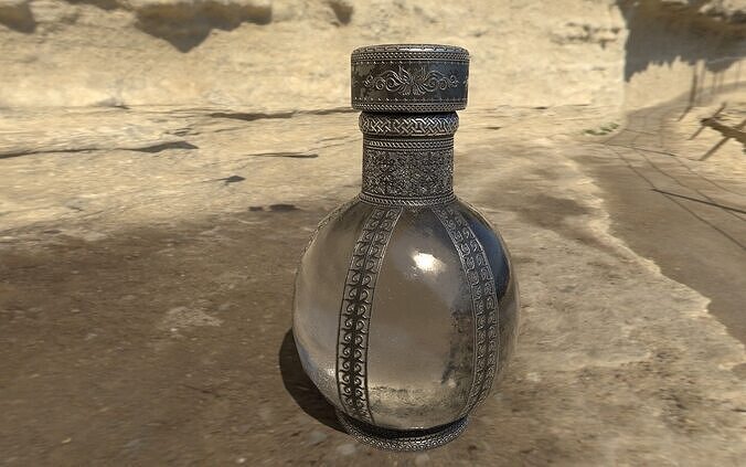 Glass Bottle Free low-poly 3D model