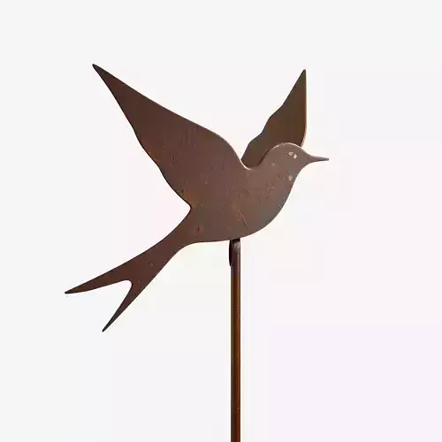 Metal Bird Sculpture Model Pack Low-poly 3D model