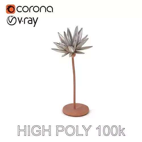 Metallic Lotus Sculpture Model Pack