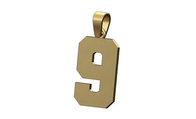 Number 9 nine varsity high school letterman pendant charm 3D print model