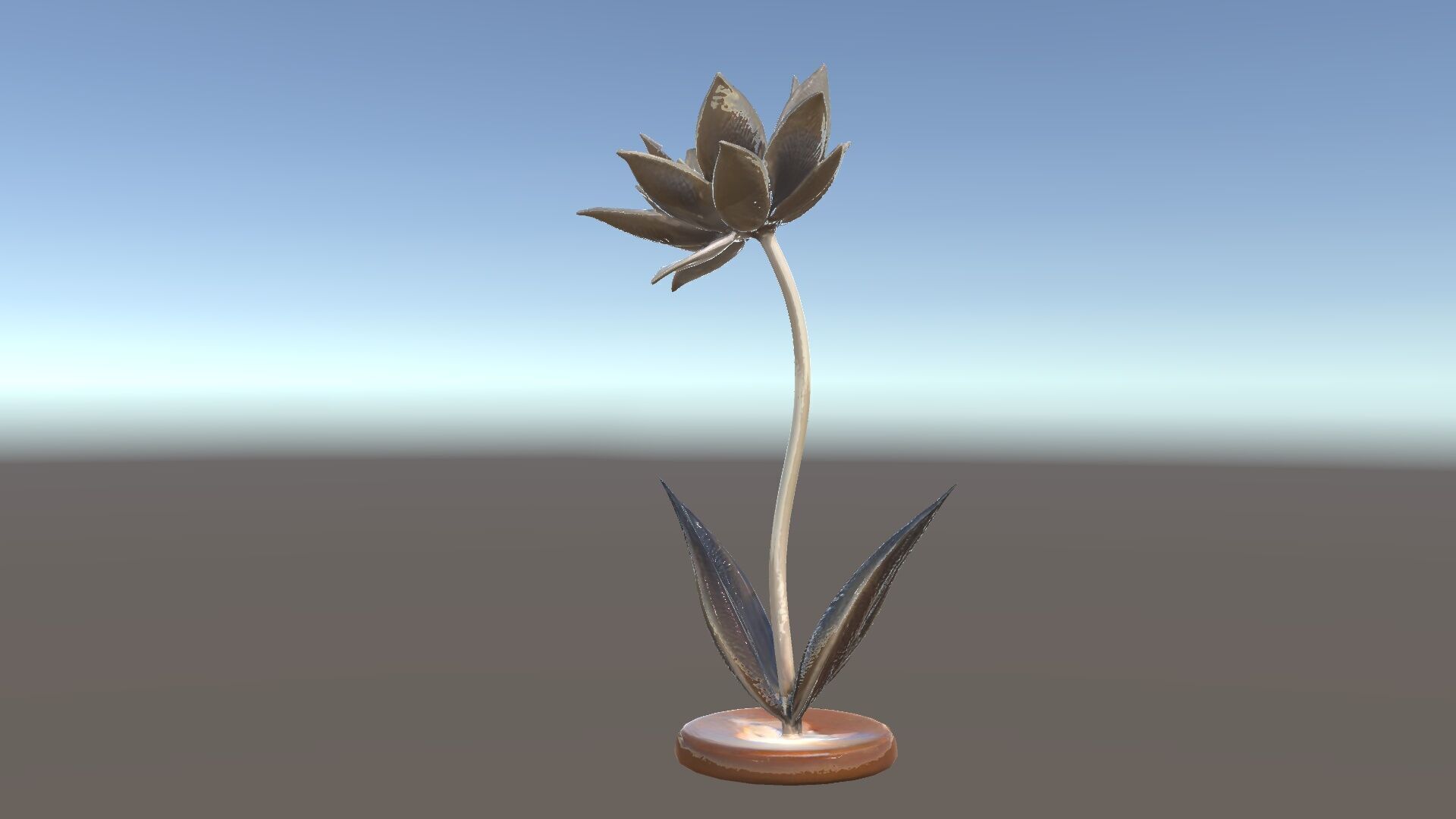 Metallic Lotus Flower Sculpture D Model Pack Low-poly 3D model_34