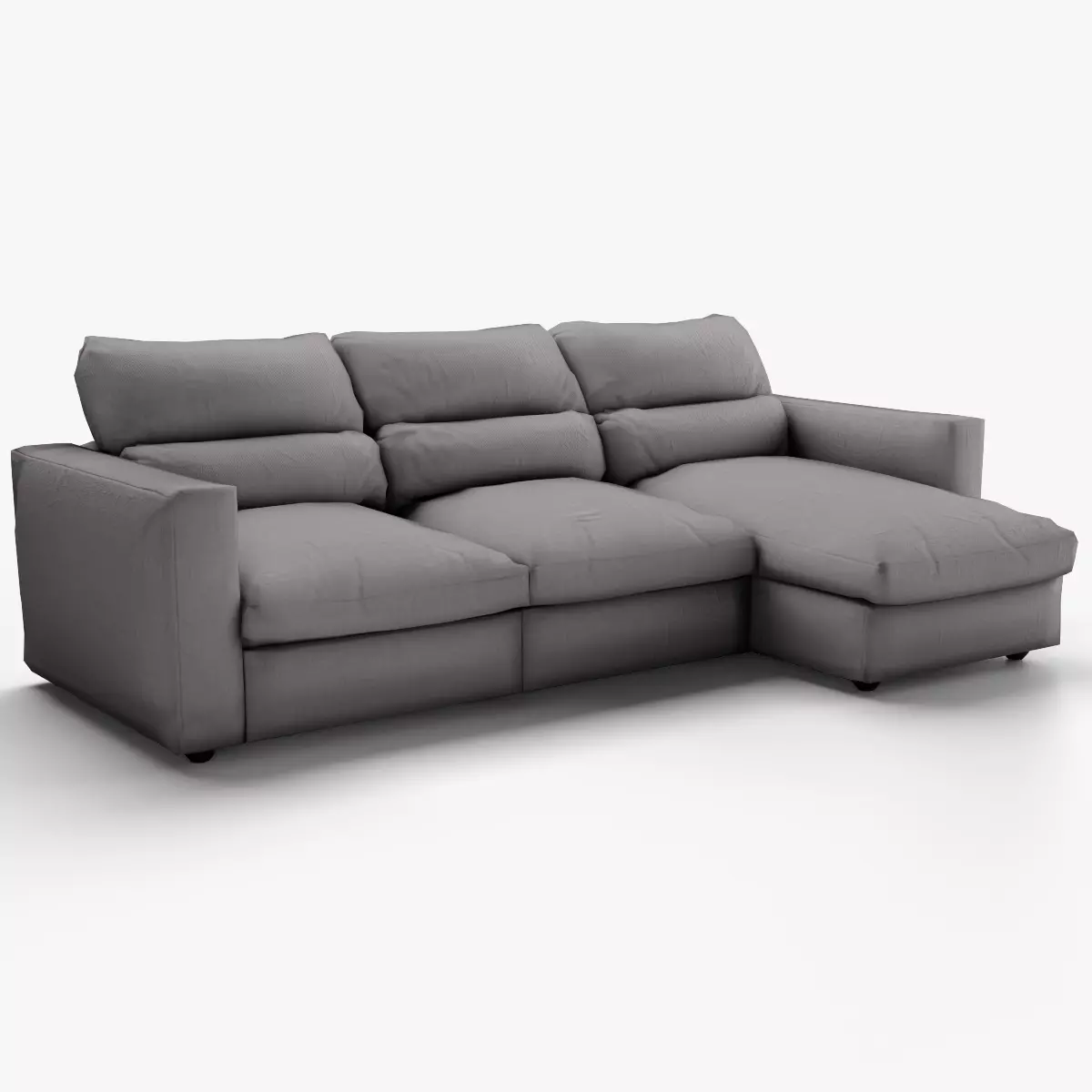Three-seat sofa Low-poly 3D model_0