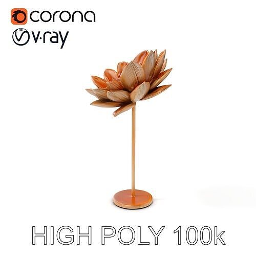 Elegant Metal Flower Sculpture Model Pack Low-poly 3D model