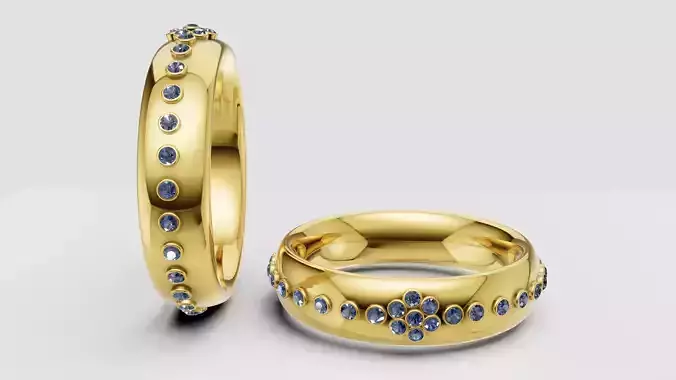  Grey Gemstone Ring 3D Printable Model