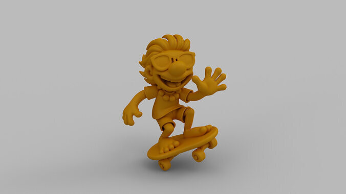Cartoon Skater Boy Figurine 3D print model