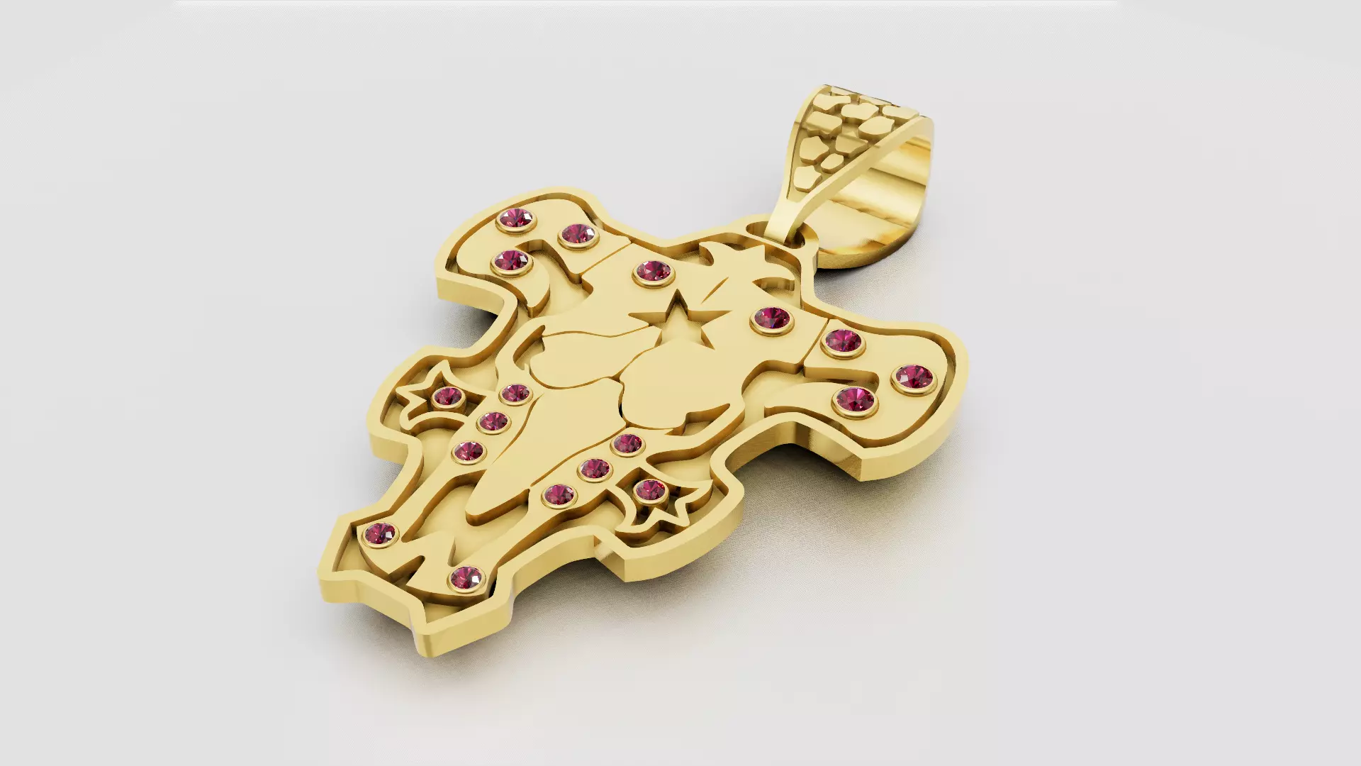 Goat Face Pendant 3D Printable Model 3D print model_0