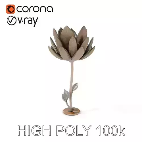 Stylized Metal Flower Sculpture Model Pack