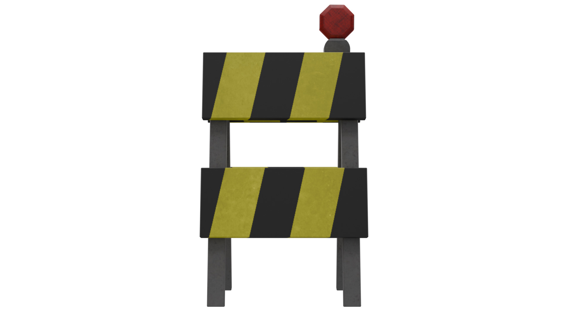 Low Poly 3D Construction Barricade - Game-Ready Low-poly 3D model_1