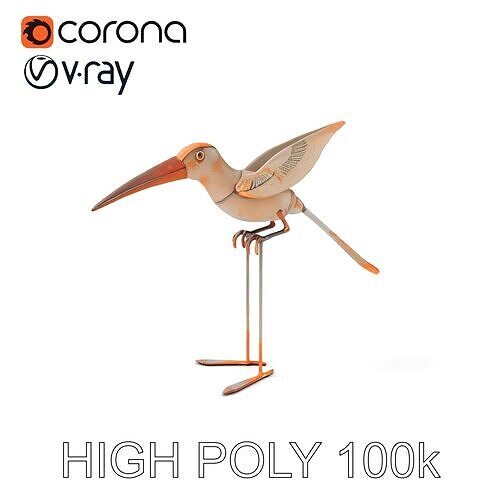 Vintage Bird Sculpture Model Pack Low-poly 3D model