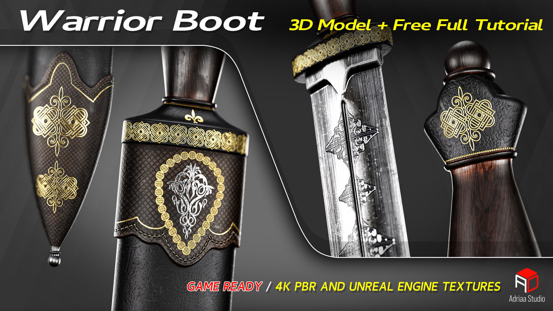 Warrior Boot Low-poly 3D model_3