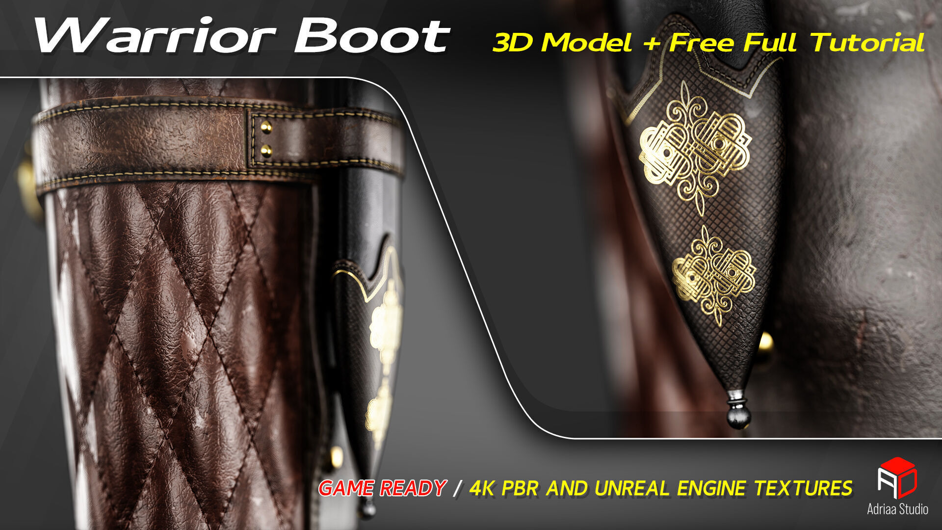 Warrior Boot Low-poly 3D model_5