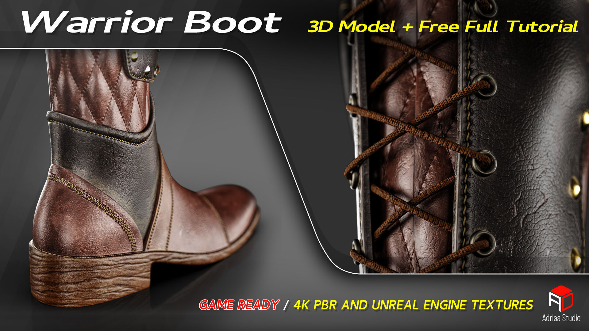 Warrior Boot Low-poly 3D model_4