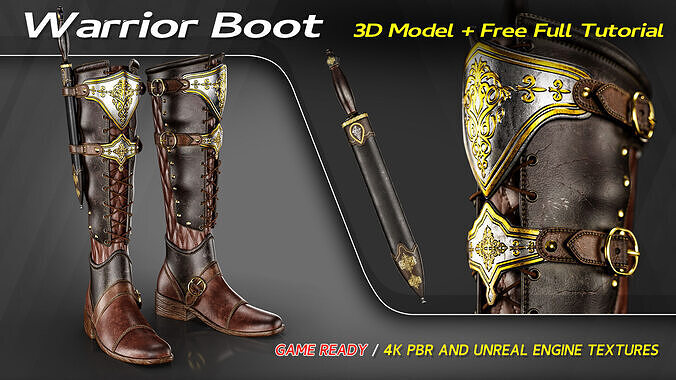 Warrior Boot Low-poly 3D model