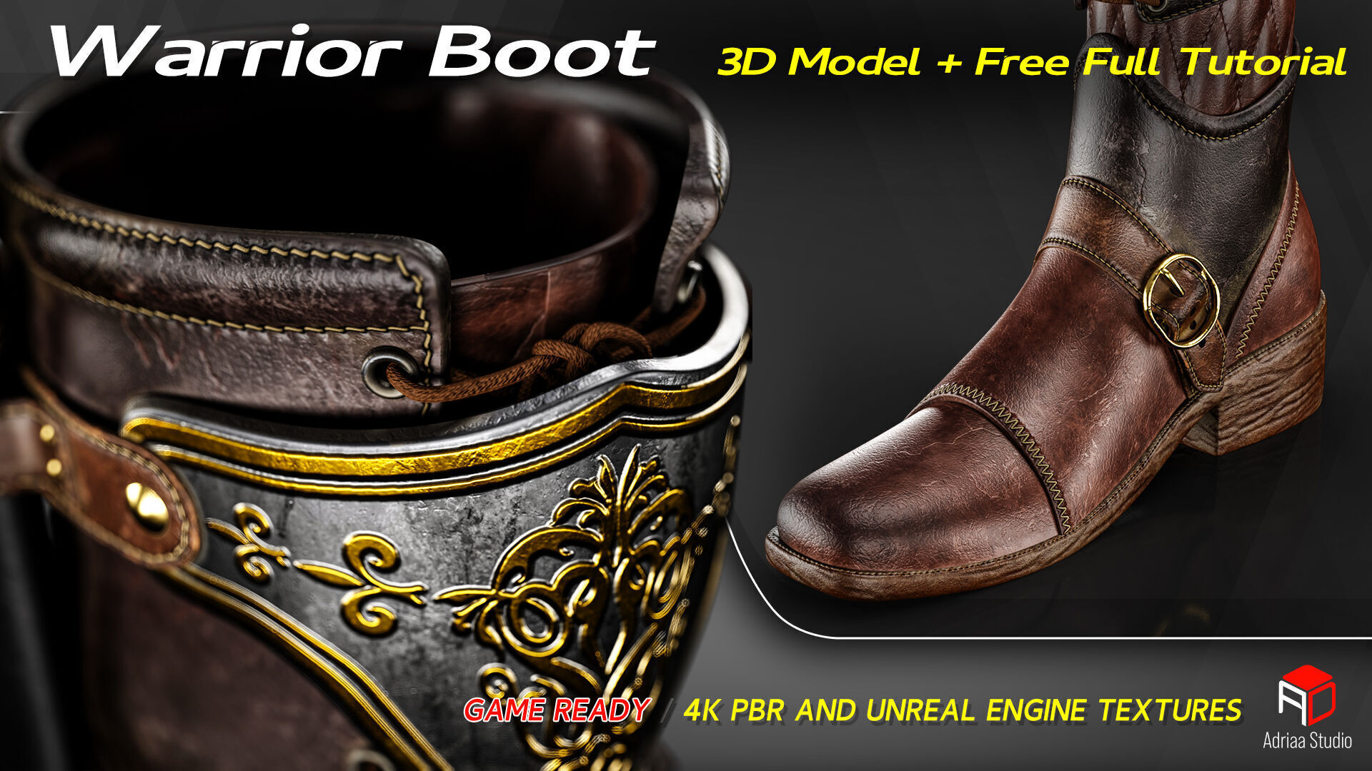 Warrior Boot Low-poly 3D model_2