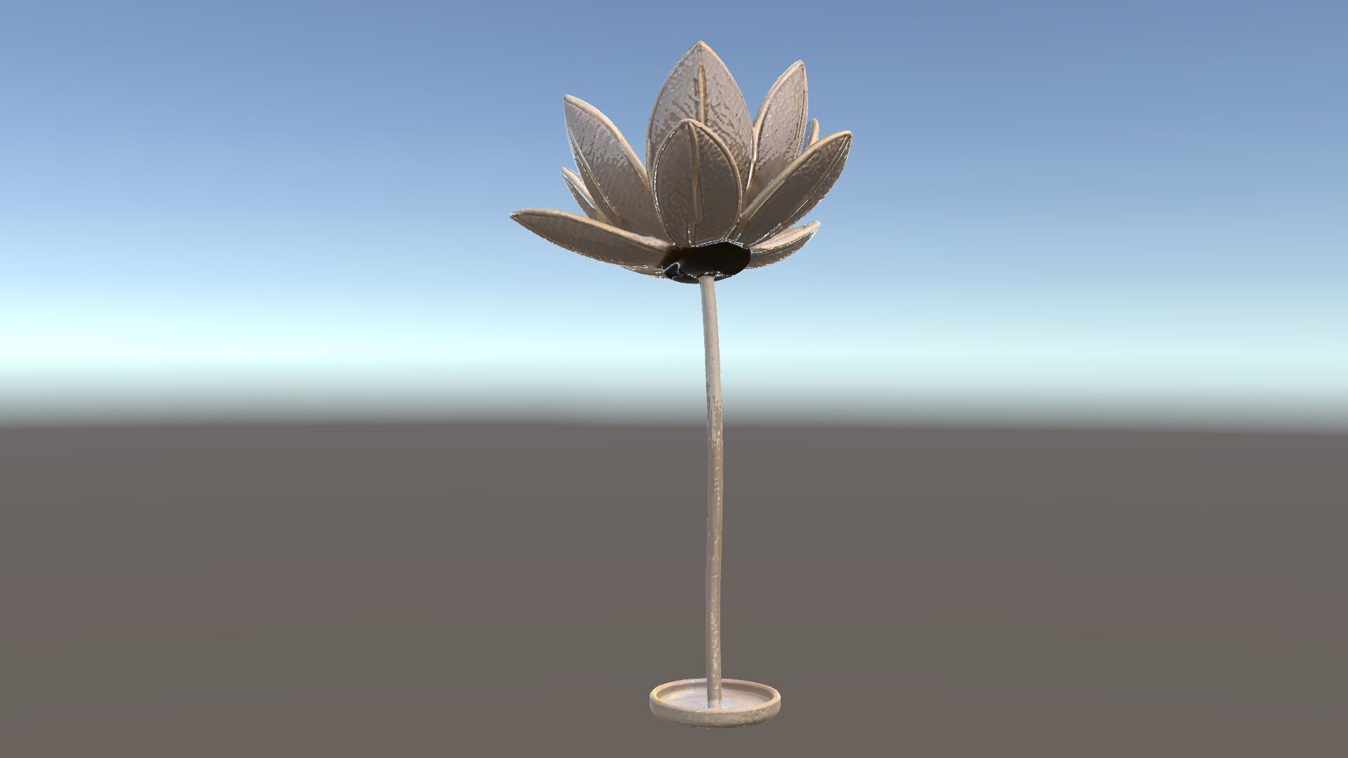 Elegant Metal Lotus Sculpture Model Pack Low-poly 3D model_34
