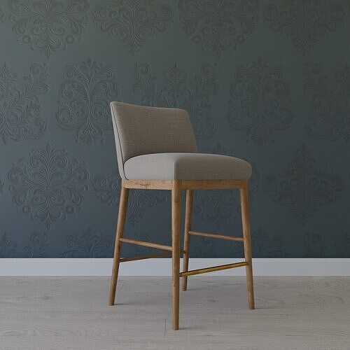 Stylish Upholstered Bar Stool Blender Photoshoot Scene 3D Model 3D model