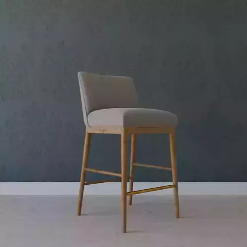 Stylish Upholstered Bar Stool Blender Photoshoot Scene 3D Model