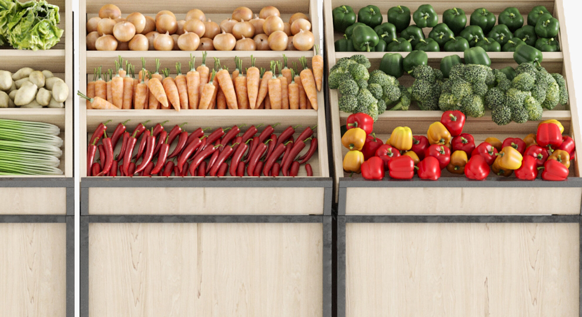 Great display of products at the market 3D model_3