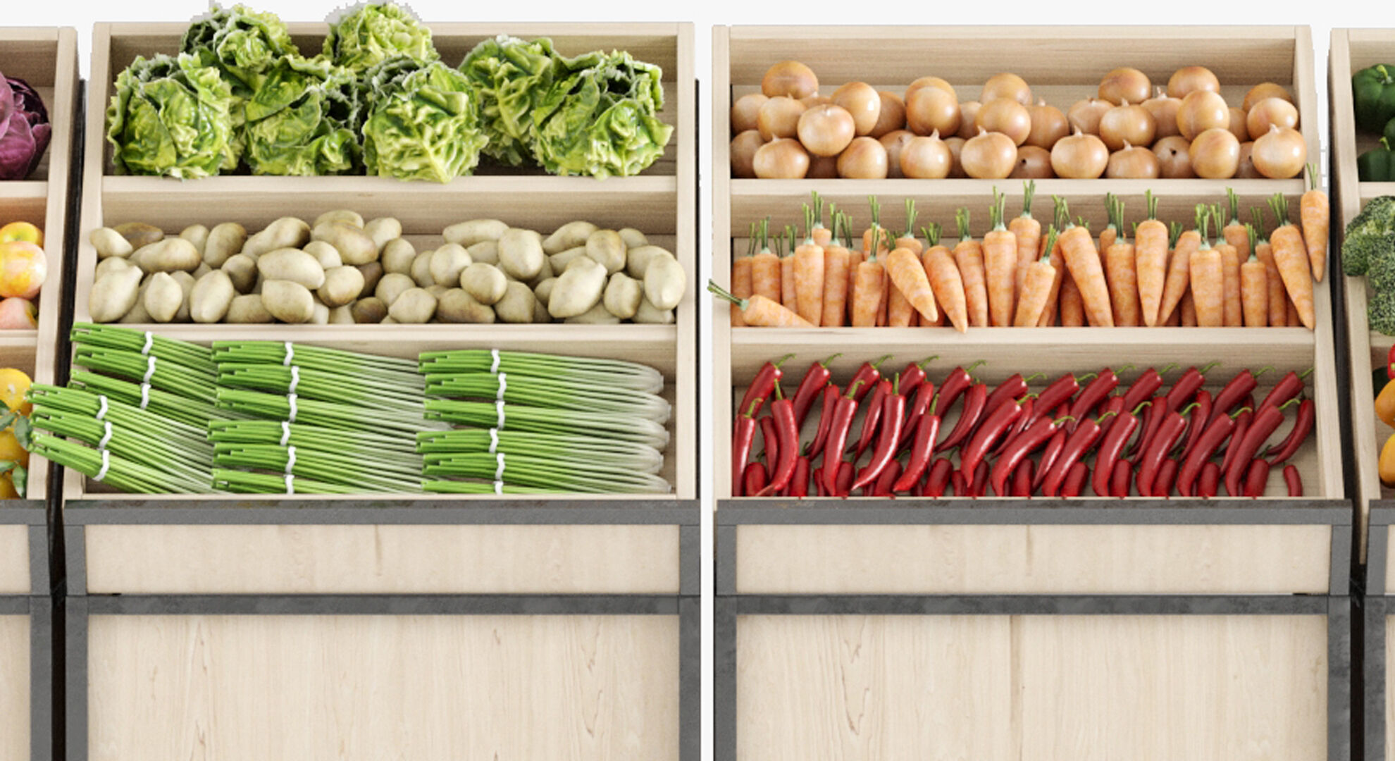 Great display of products at the market 3D model_6