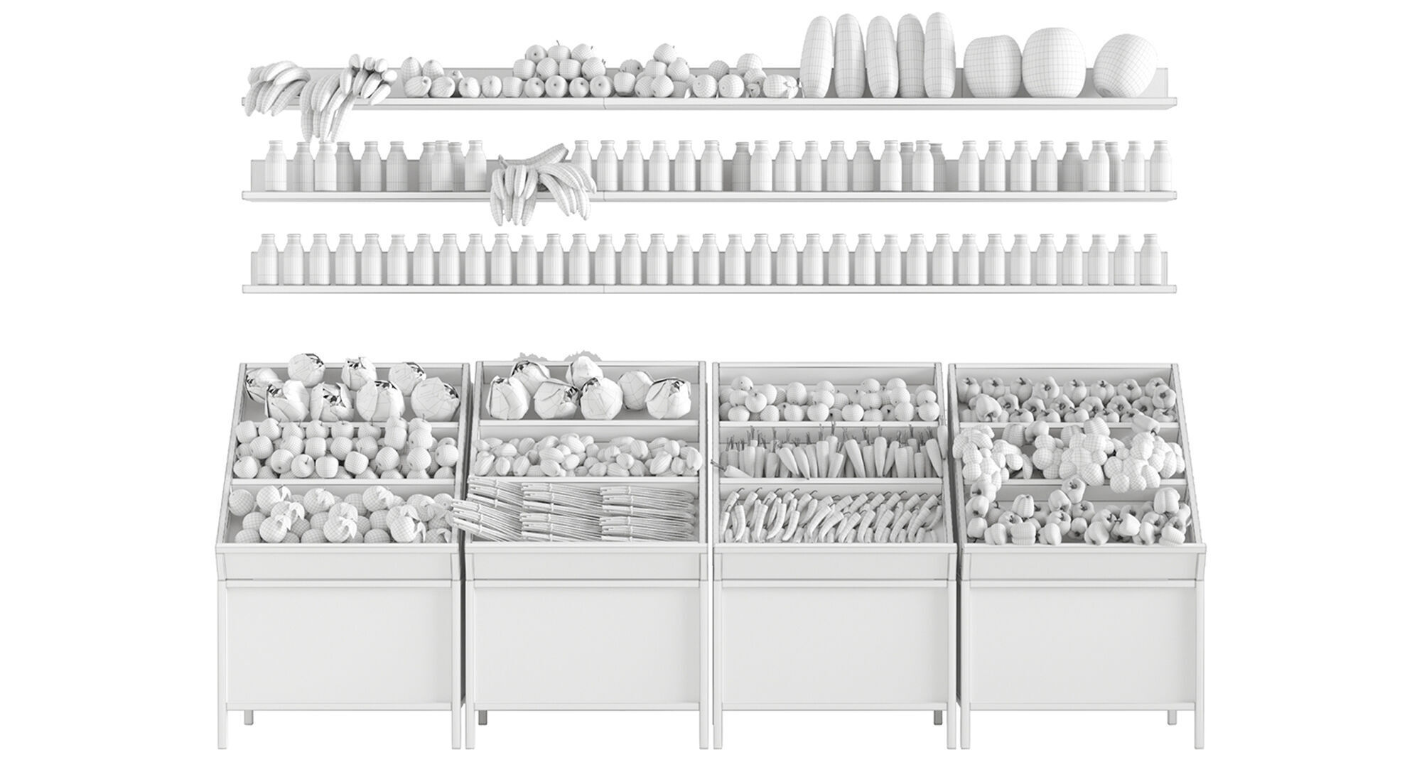 Great display of products at the market 3D model_1