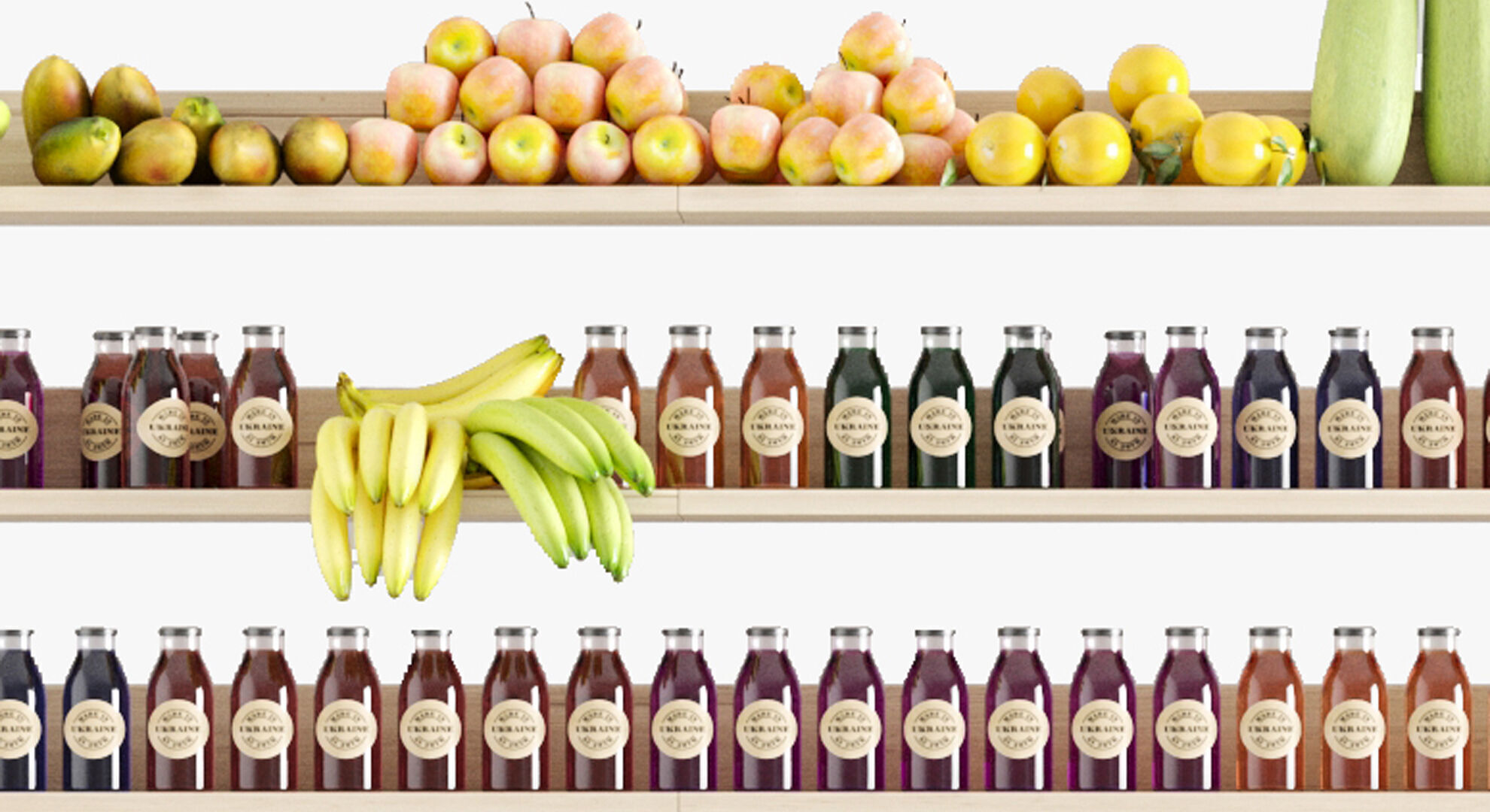 Great display of products at the market 3D model_5