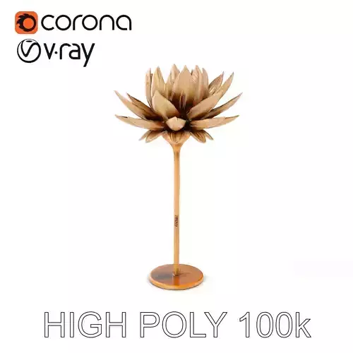 Metallic Lotus Sculpture Model Pack