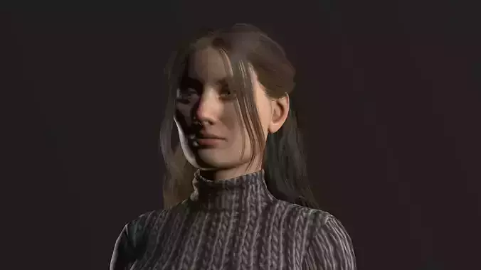 Realistic 3D Young Woman