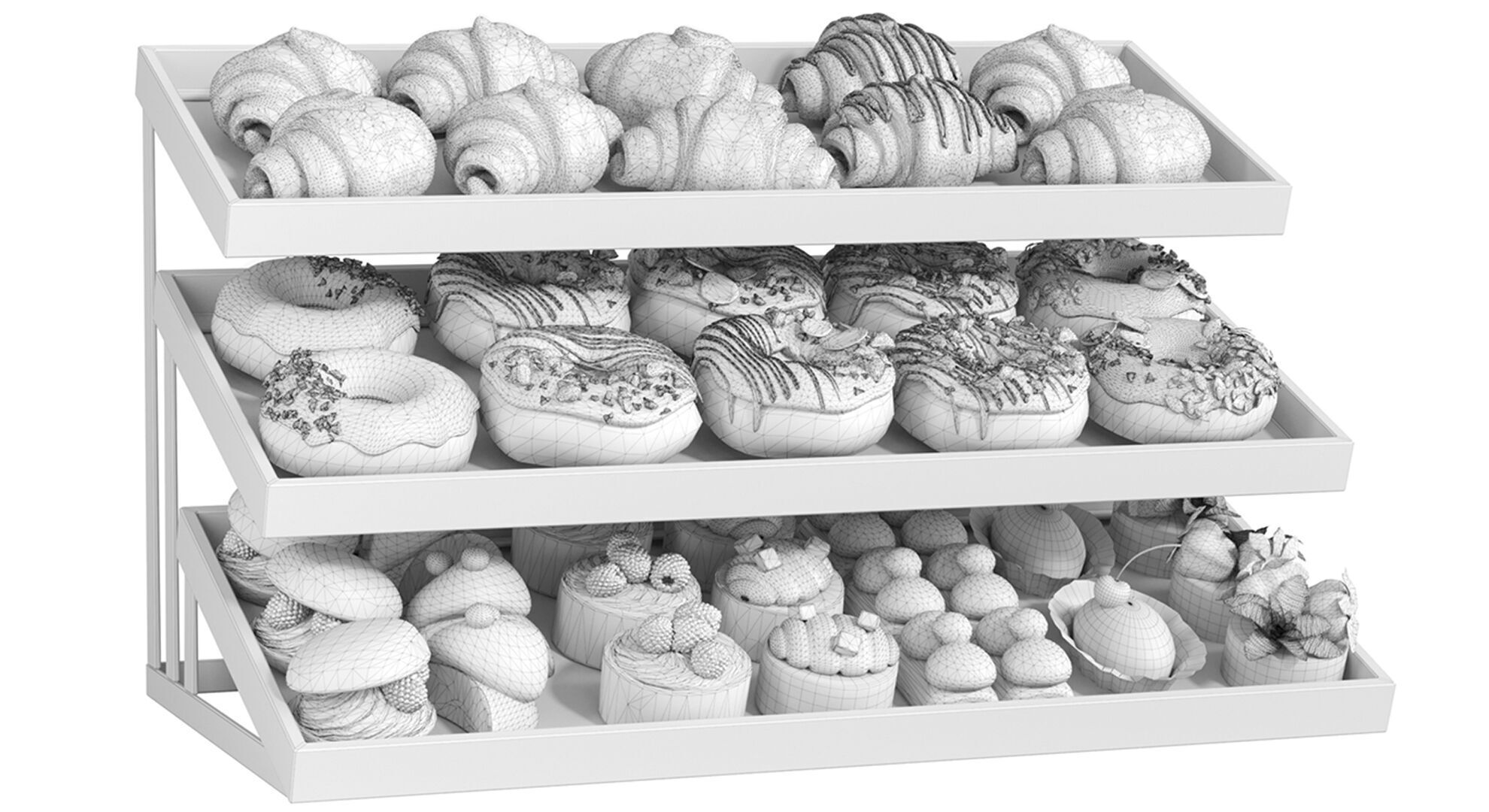 Set of sweets for table setting gender parties  3D model_1