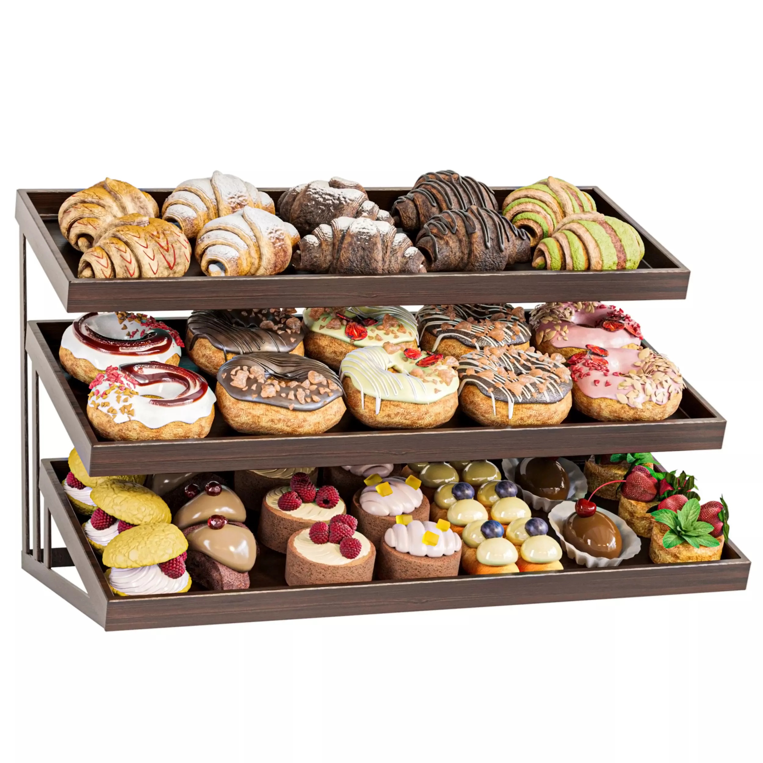 Set of sweets for table setting gender parties  3D model_0