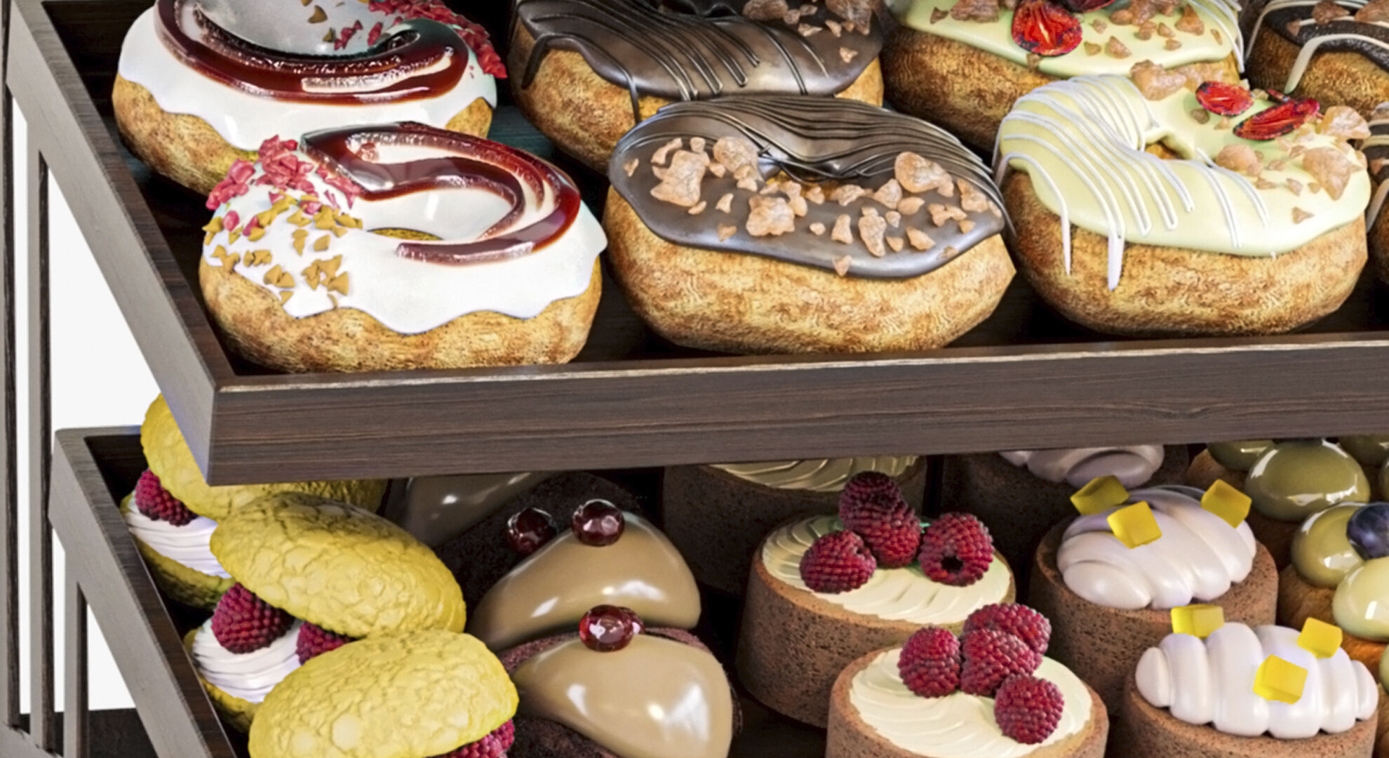 Set of sweets for table setting gender parties  3D model_5