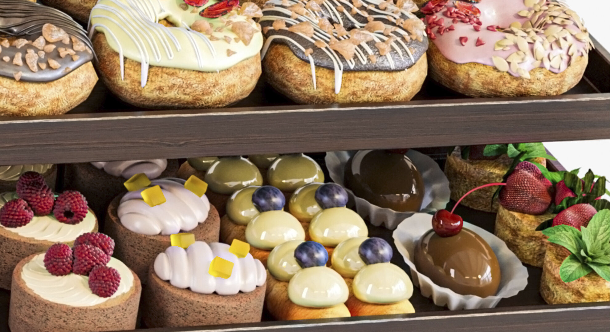 Set of sweets for table setting gender parties  3D model_3