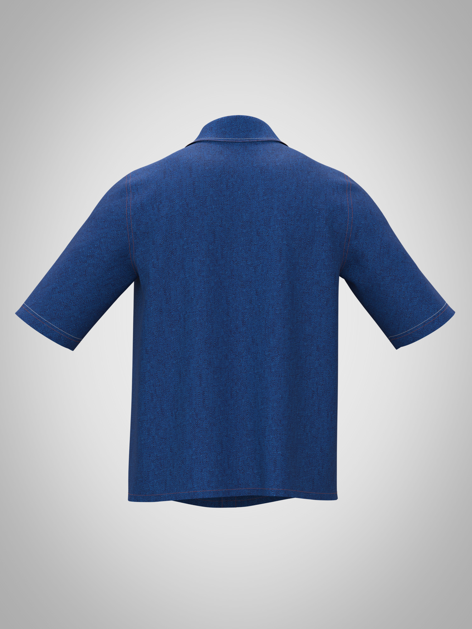 Mens barrel leg pant and denim shirt rigged model Low-poly 3D model_2