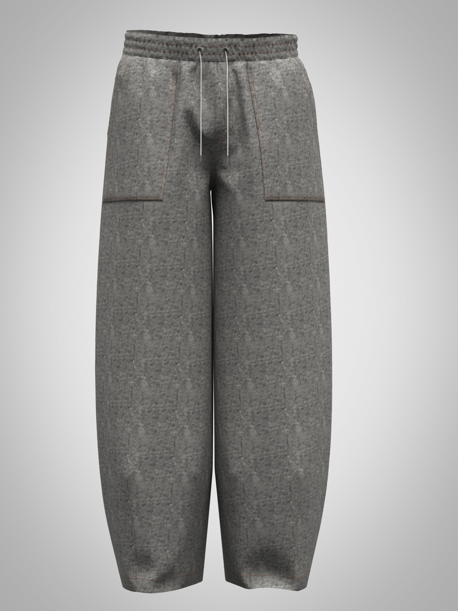 Mens barrel leg pant and denim shirt rigged model Low-poly 3D model_3