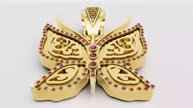 butterfly pendant 3D printable model      
