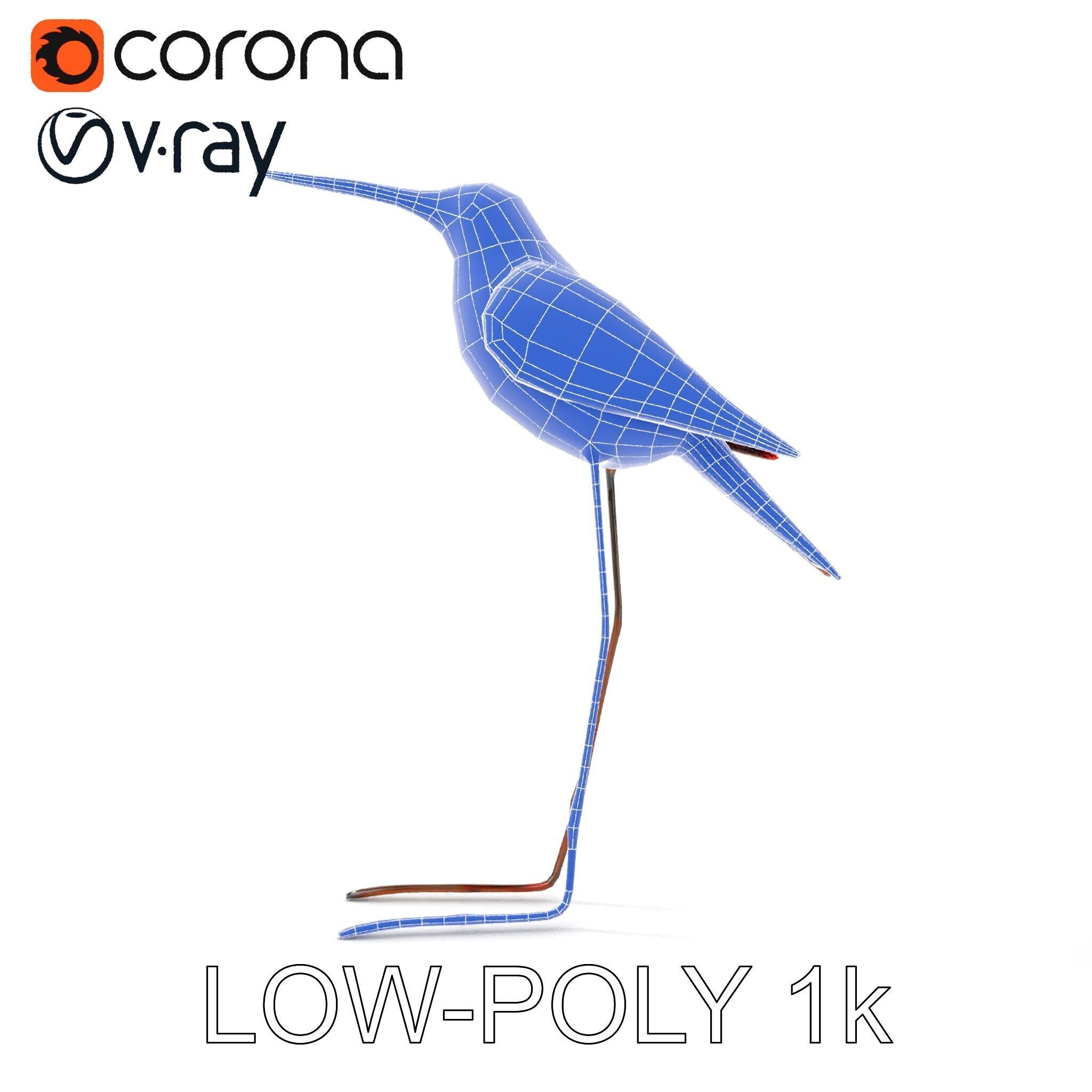 Rustic Metal Bird Sculpture D Model Pack Low-poly 3D model_26