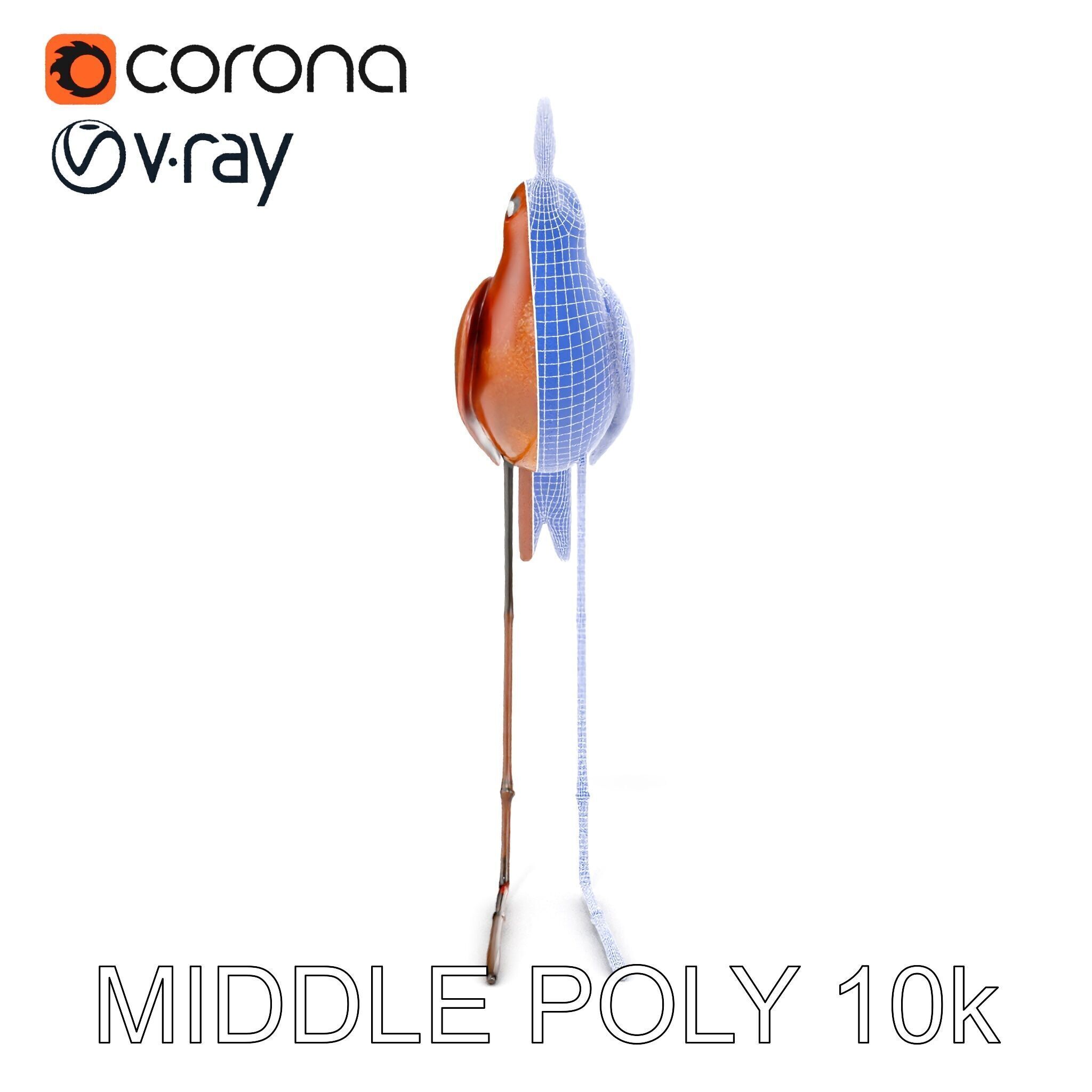 Rustic Metal Bird Sculpture D Model Pack Low-poly 3D model_27