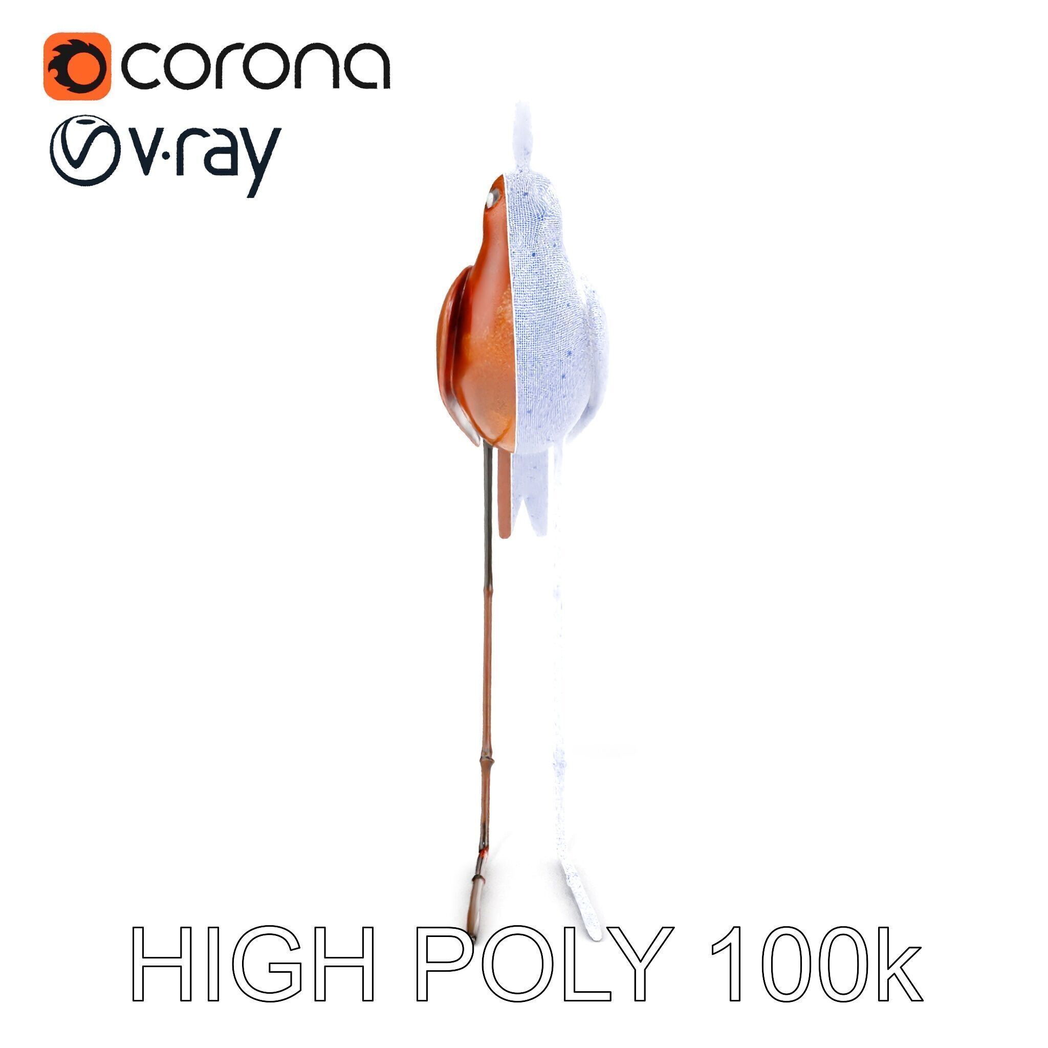 Rustic Metal Bird Sculpture D Model Pack Low-poly 3D model_32