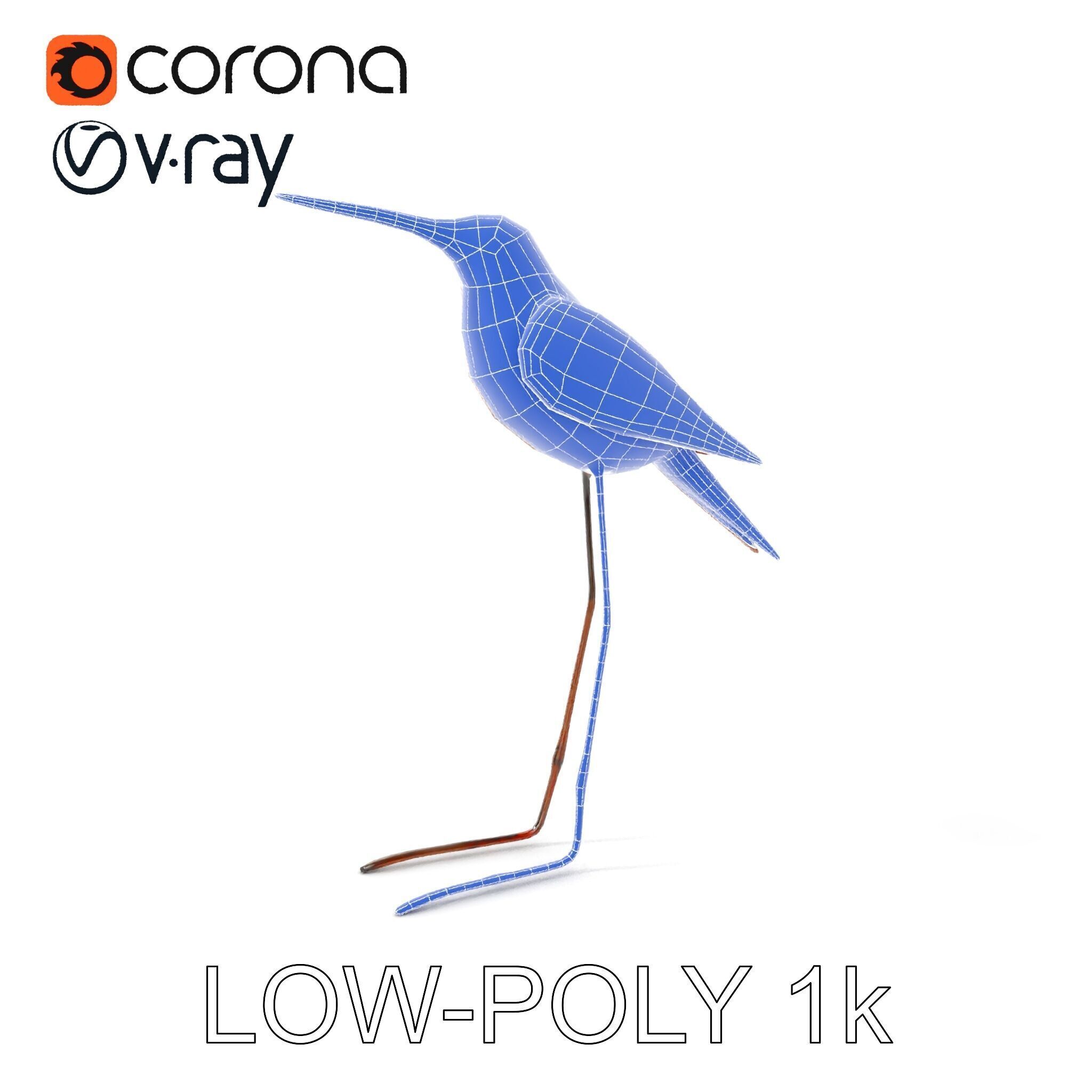 Rustic Metal Bird Sculpture D Model Pack Low-poly 3D model_21