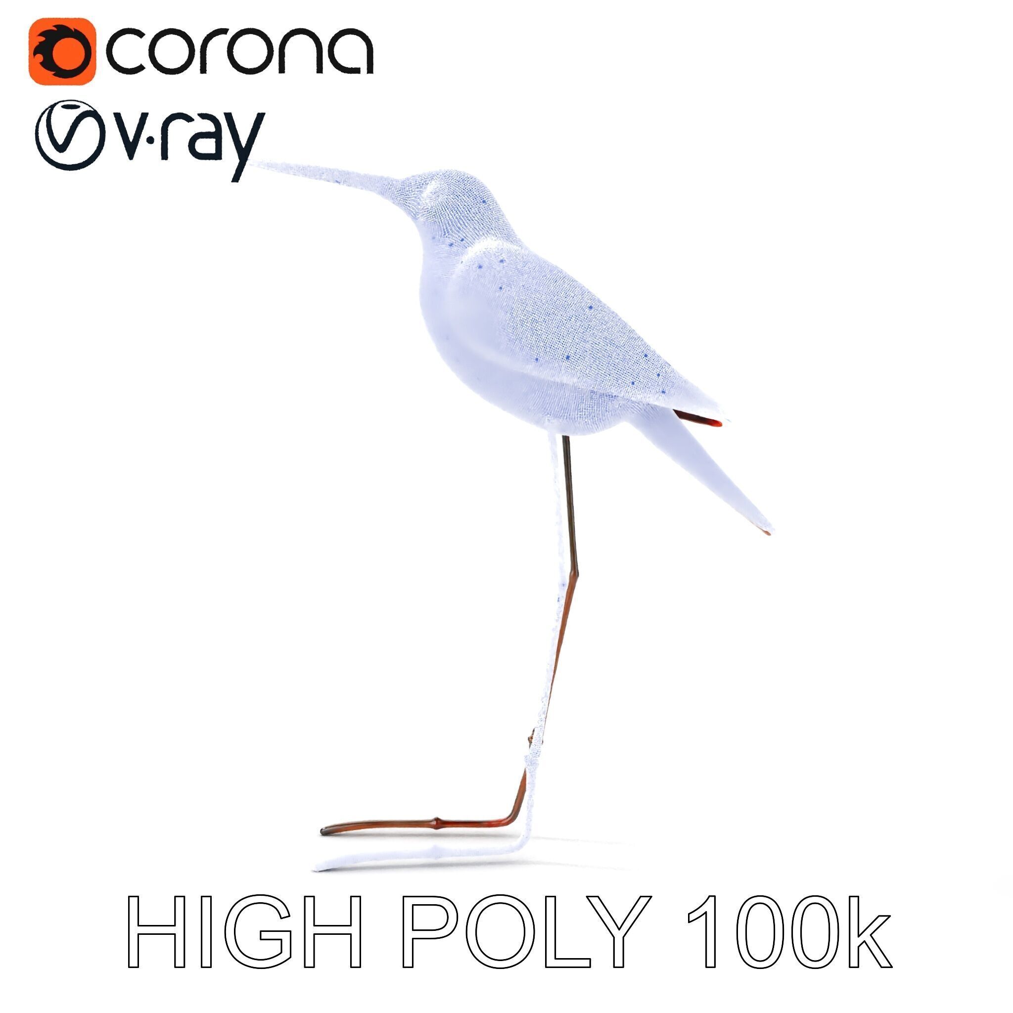 Rustic Metal Bird Sculpture D Model Pack Low-poly 3D model_29